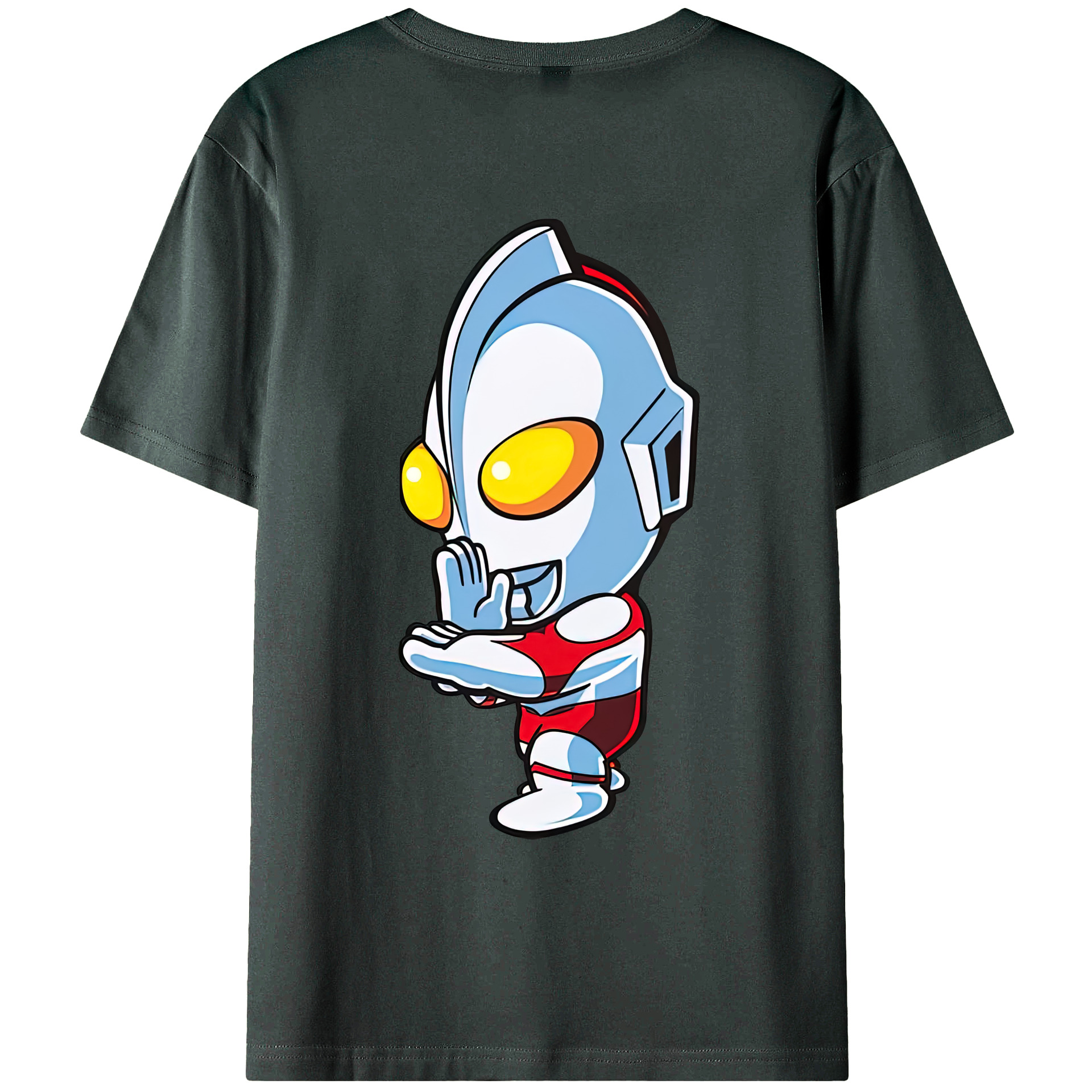 （画像用） ウルトラマン Ultraman 綿100％ メンズ半袖Tシャツ（バックプリント） 通気性